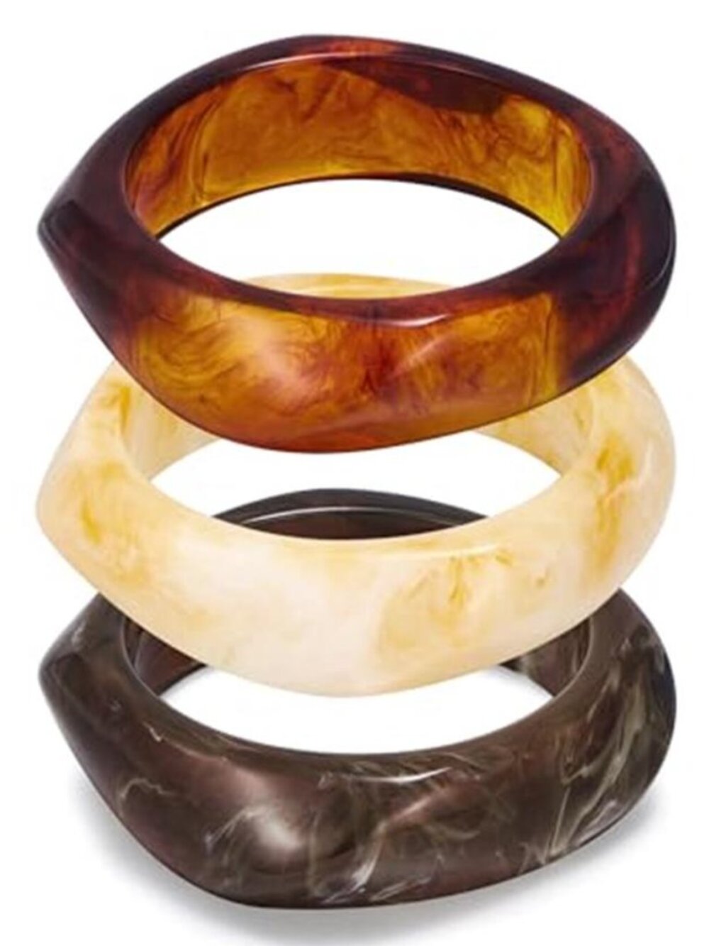 Chunky Resin Bracelet for Women Vintage Tortoiseshell Resin Bangle Bracelets